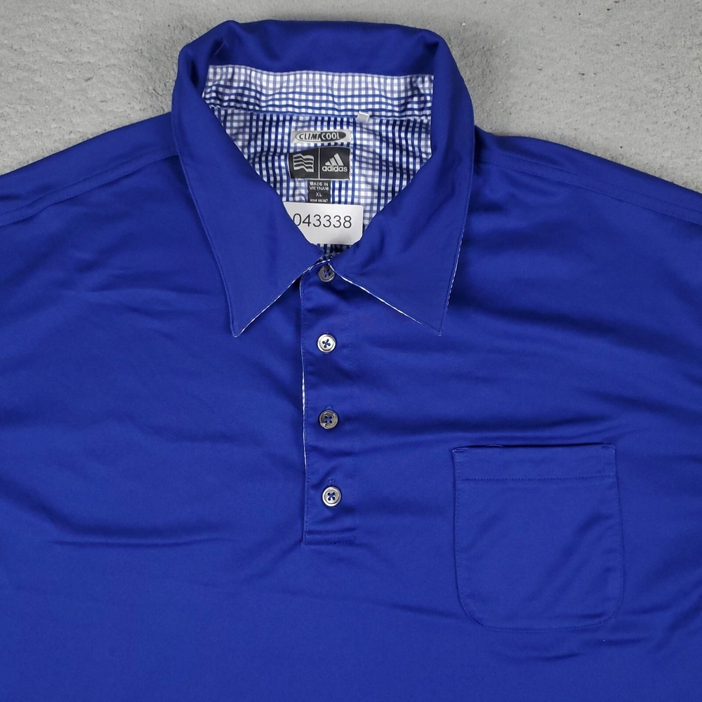 Adidas Polo Shirt Mens XL Blue Golf Casual Short Sleeve ClimaCool